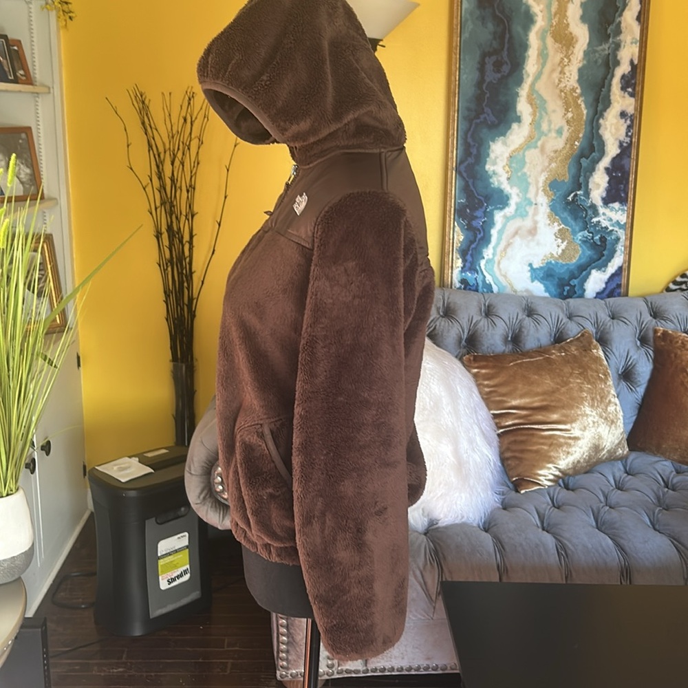 The North Face Fleece Hoodie Jacket Brown Girls Size L - Picture 8 of 10